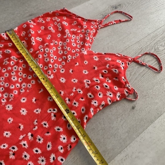 American Eagle red white floral midi‎ slip dress size s bohemian - Picture 8 of 9